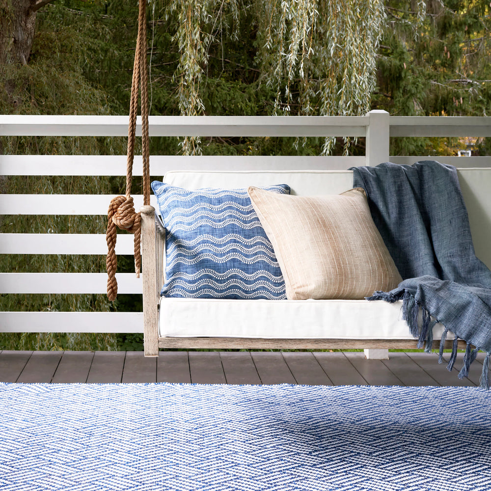 Crisscross Handwoven Indoor/Outdoor Rug | Denim