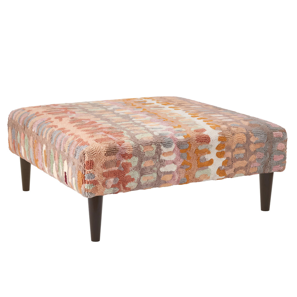 Paint Chip Rug Ottoman | Stone