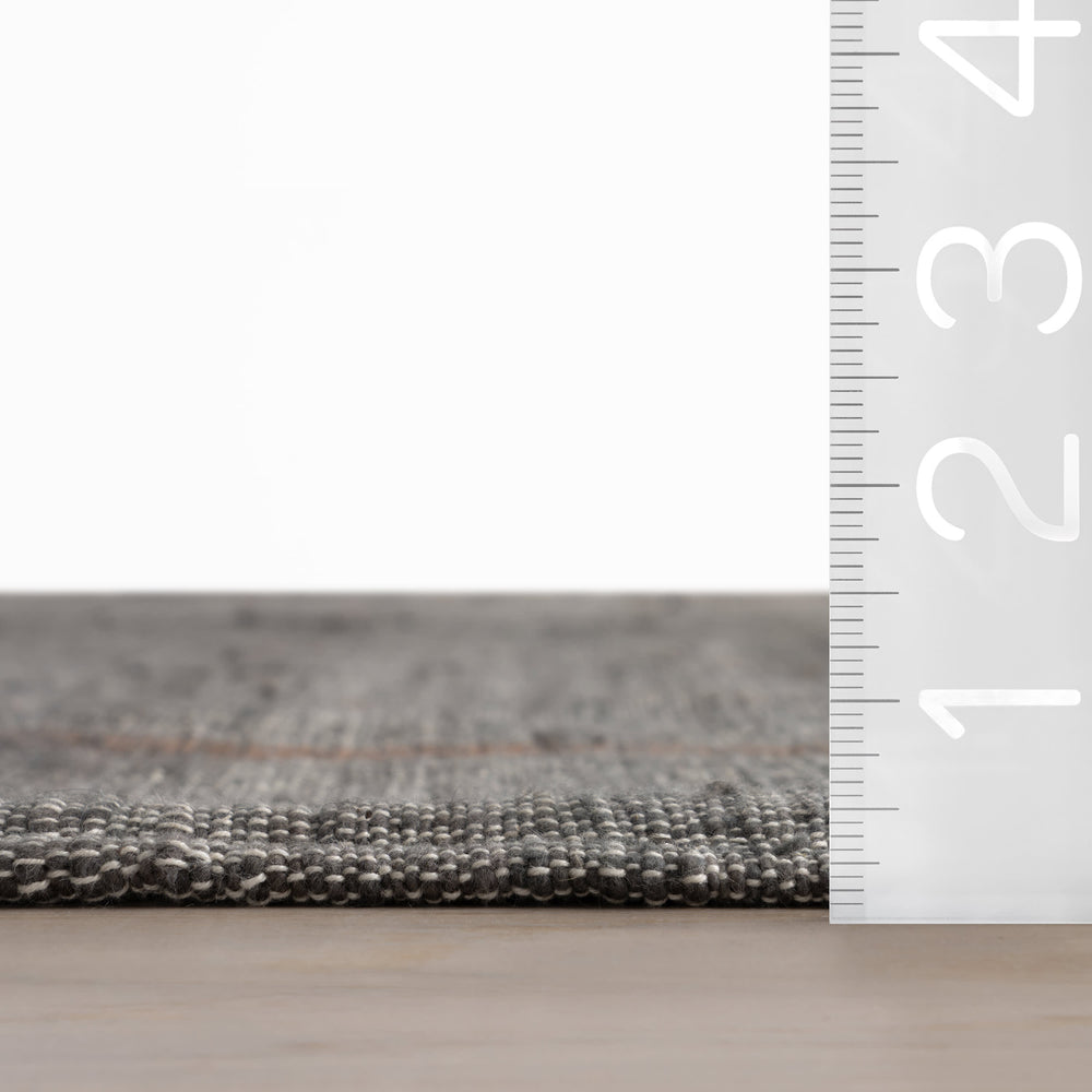 Nare Striped Handmade Cotton Rug | Grey