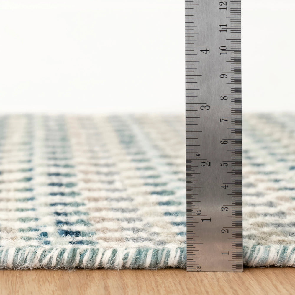Poppy Handwoven Wool Rug | Blue