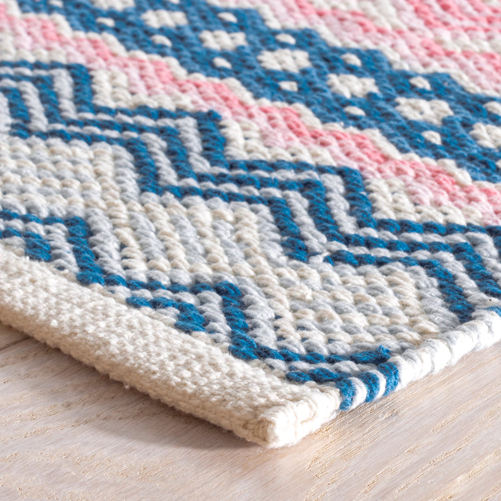 Zippie Stripe Handwoven Cotton Rug | Berry
