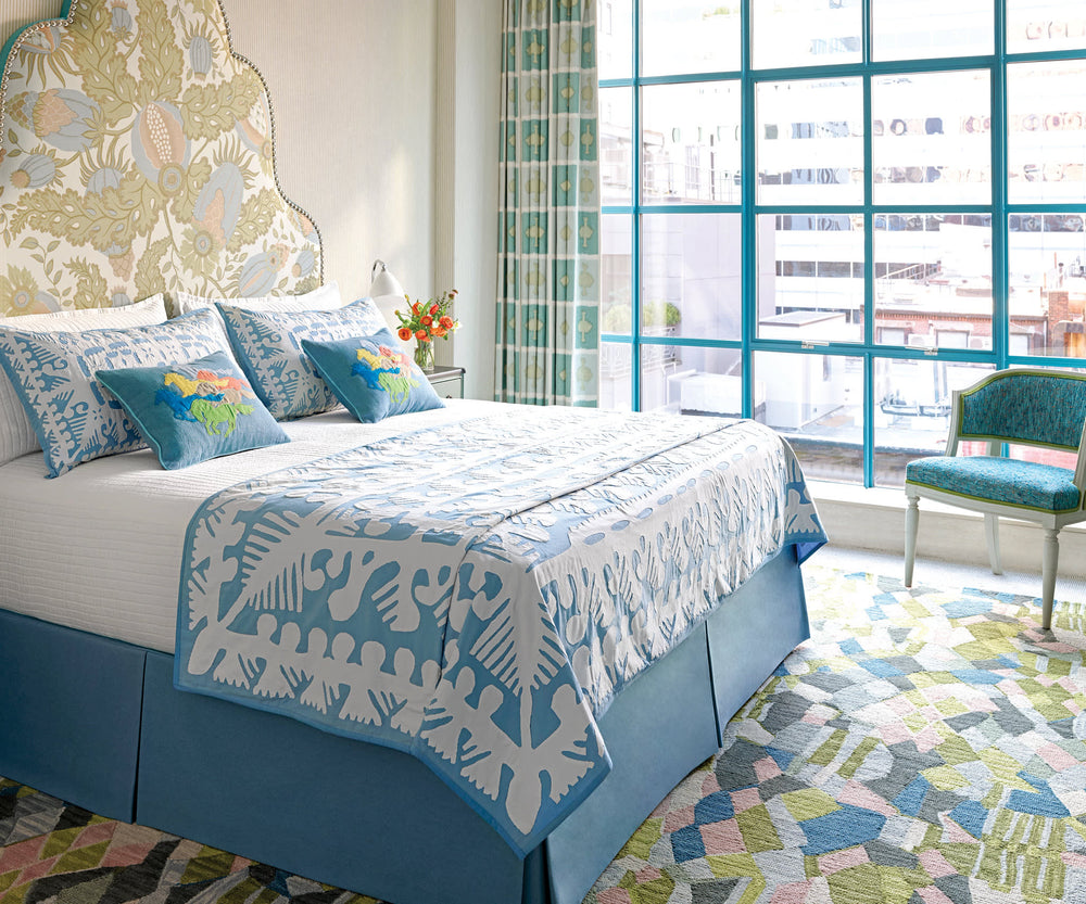 Knight Wood Cutwork Coverlet | Lapis