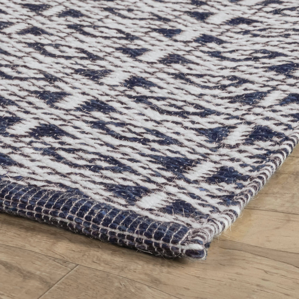Bare Handwoven Cotton Rug | Blue