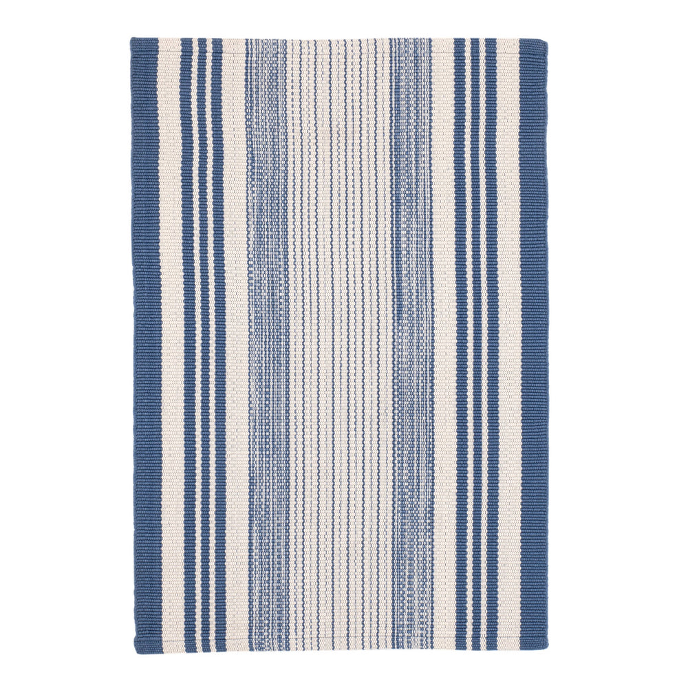 Quincy Stripe Handwoven Indoor/Outdoor Rug | Denim