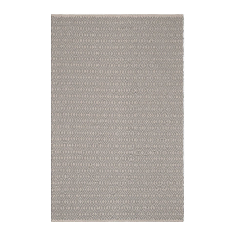 Optic Diamond Handwoven Cotton Rug | Grey/Ivory