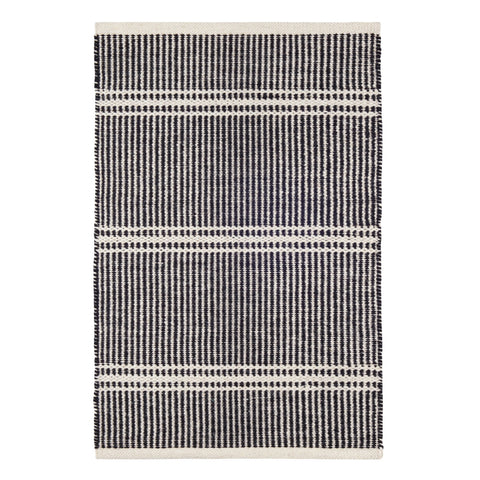 Malta Handwoven Wool Rug | Black/Ivory