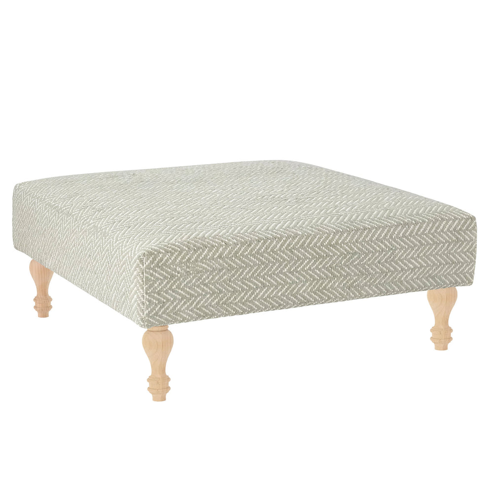 Herringbone Rug Ottoman | Ocean