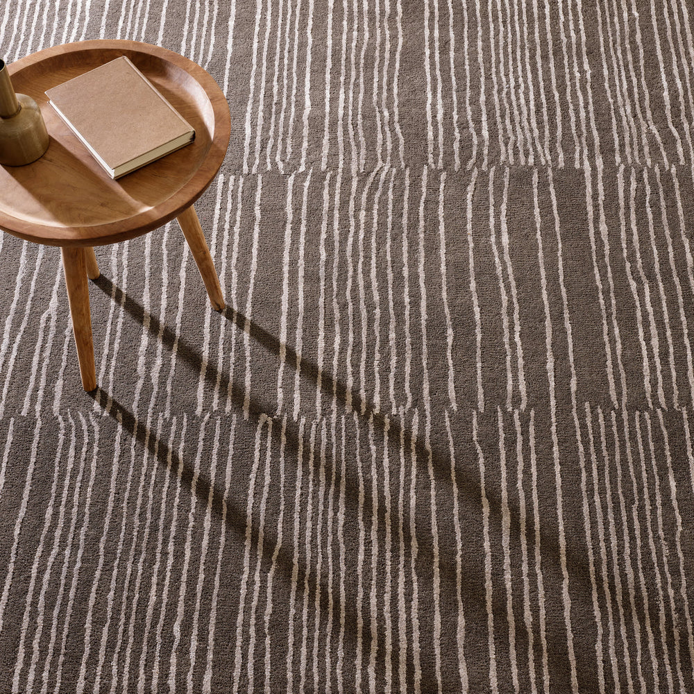 Striae Hand Tufted Wool Rug | Grey