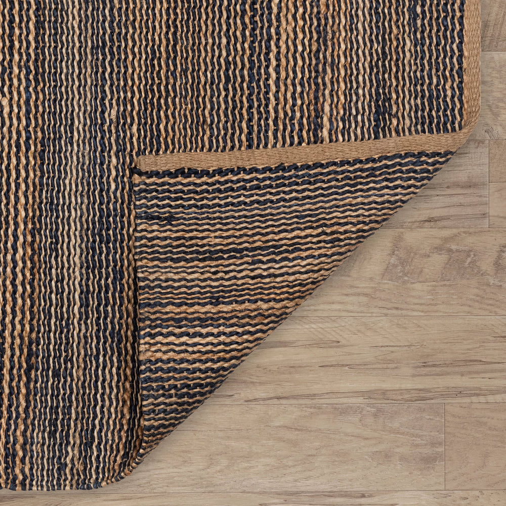 Striped Handwoven Jute Rug | Blue/Natural