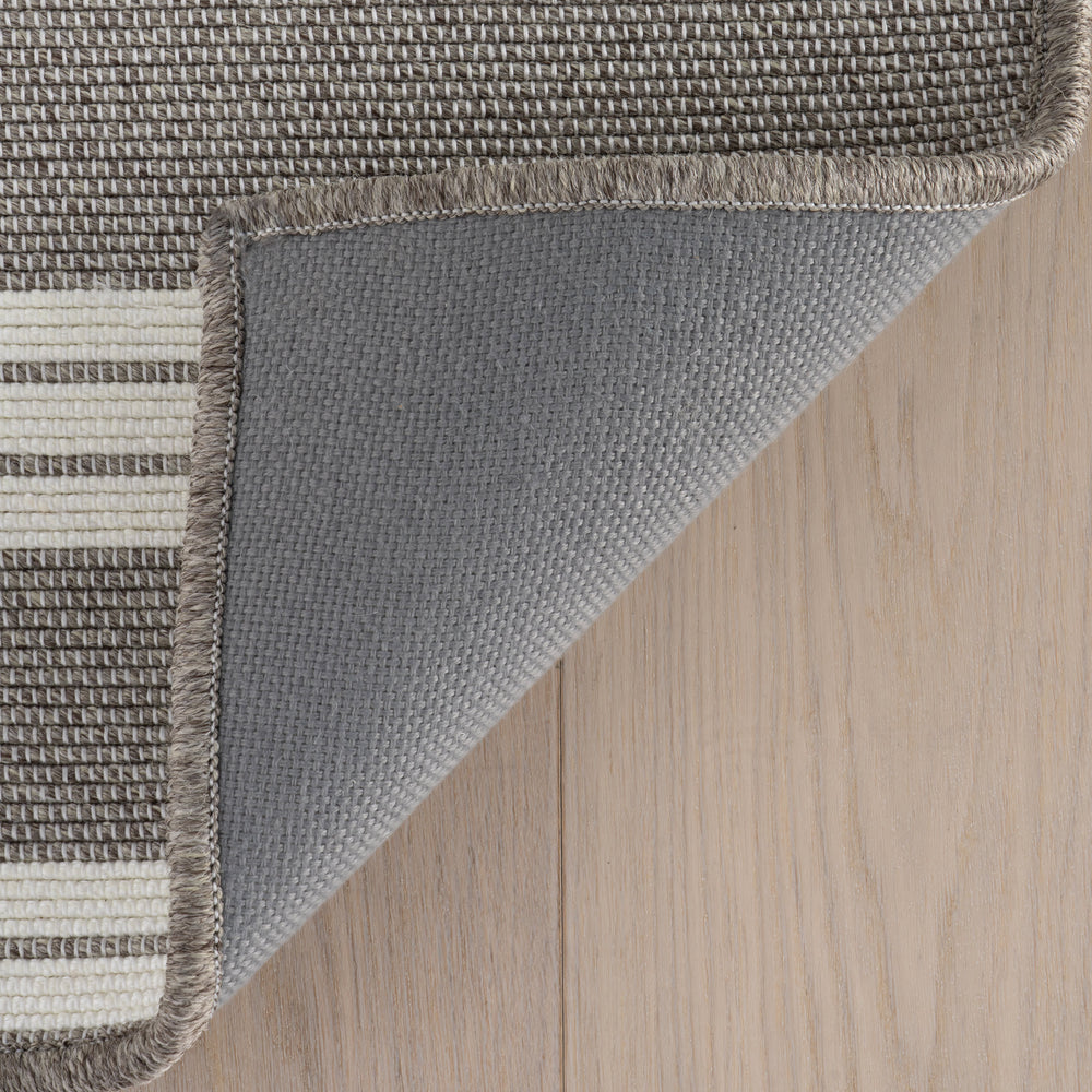 Meredith Wide Striped Indoor/Outdoor Custom Rug | Grey