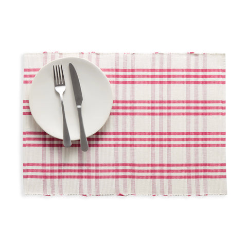 Beaumont Plaid Placemat Set of 4 | Fuchsia