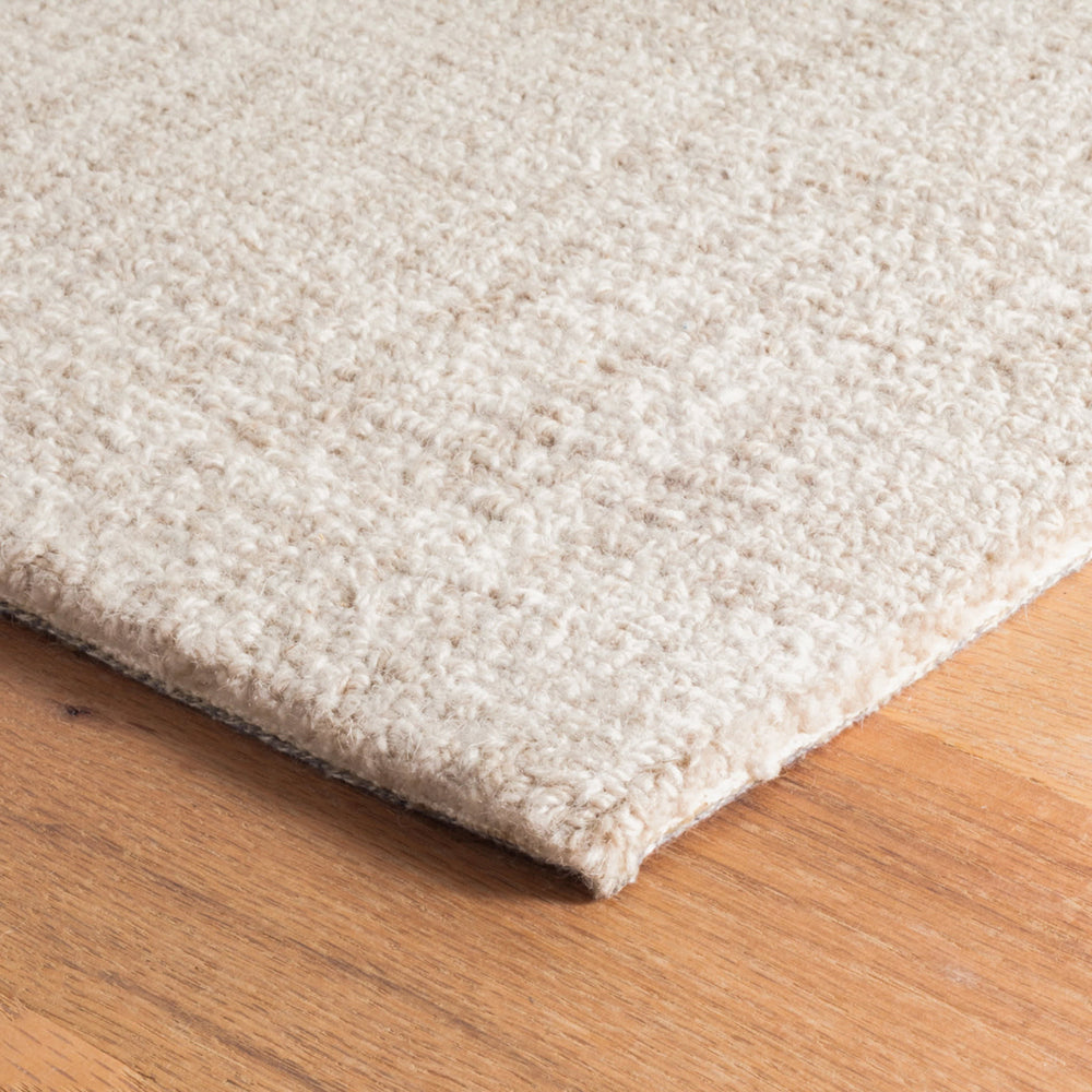 Crosshatch Hand Micro Hooked Wool Rug | Ivory