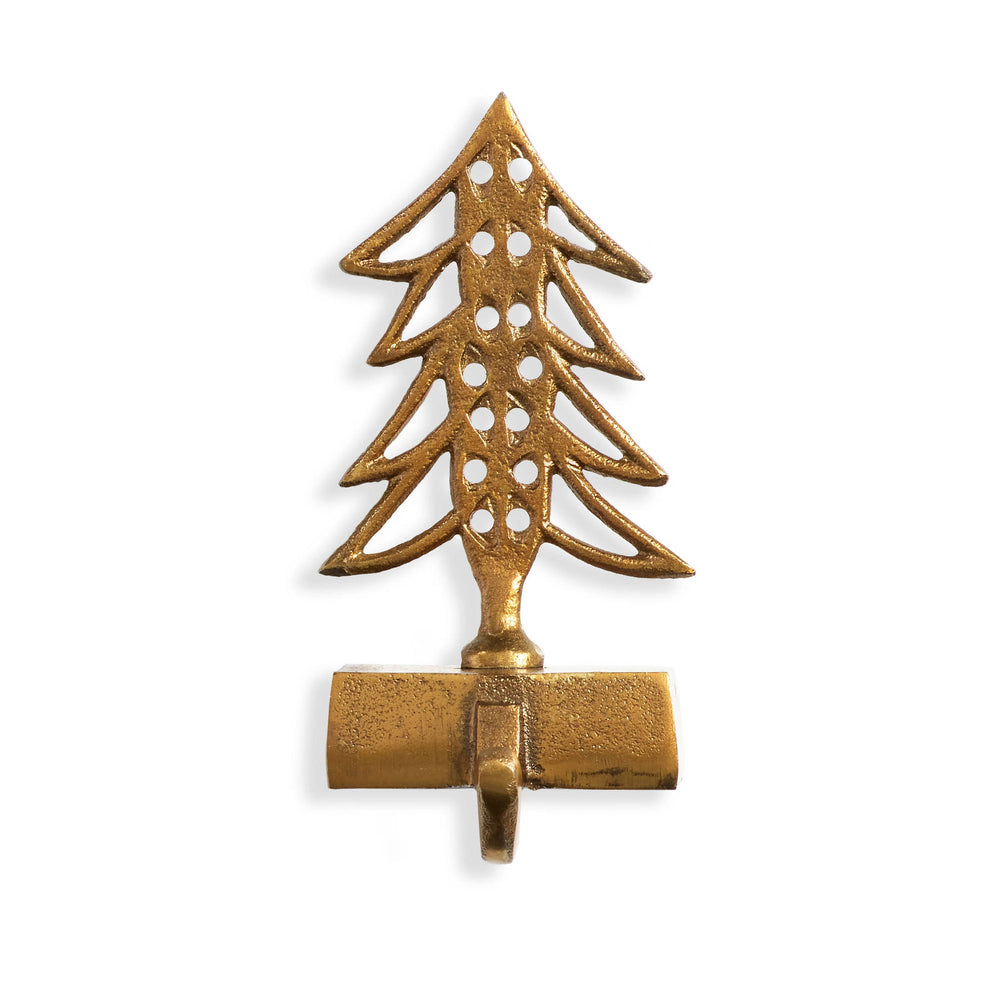 Spruce Tree Stocking Holder | Gold