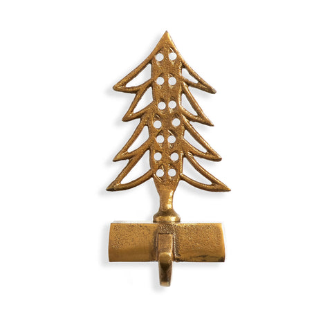 Spruce Tree Stocking Holder | Gold