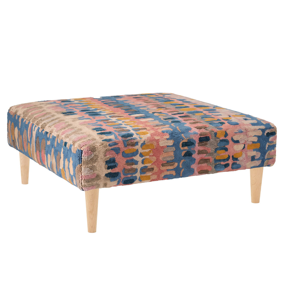Paint Chip Rug Ottoman | Coral