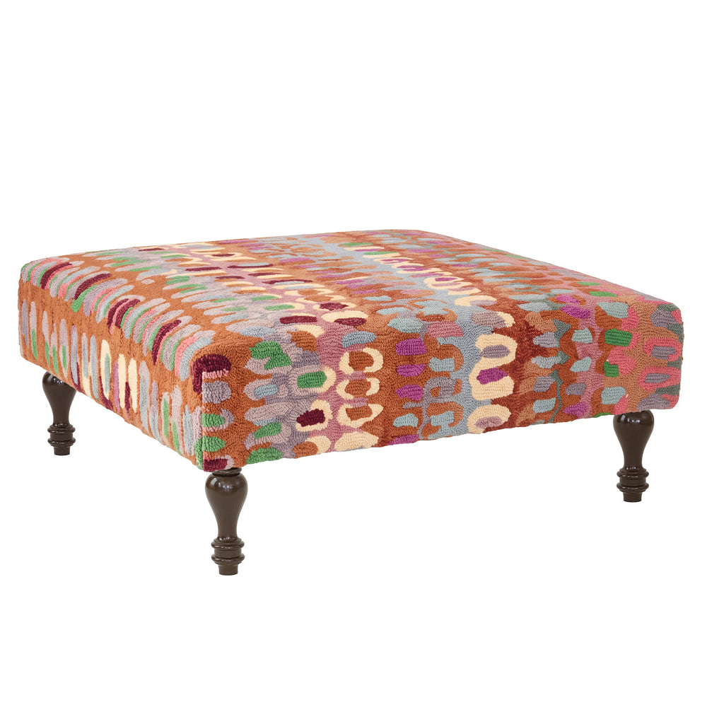 Paint Chip Rug Ottoman | Clay