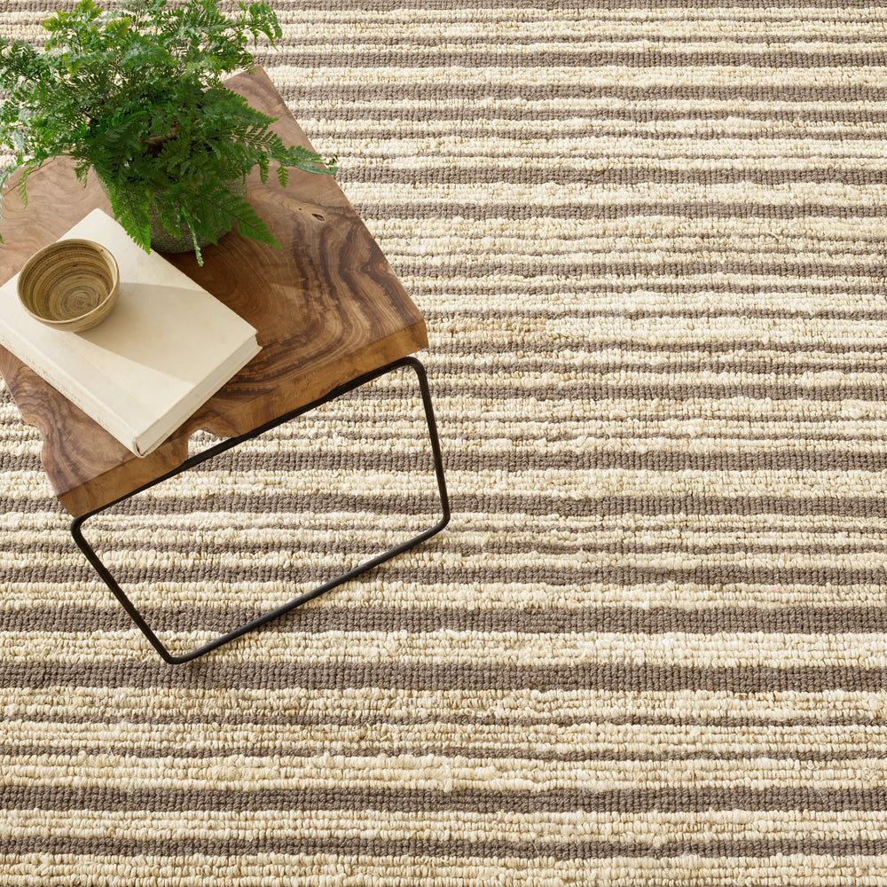 Calder Stripe Handwoven Jute Rug | Grey
