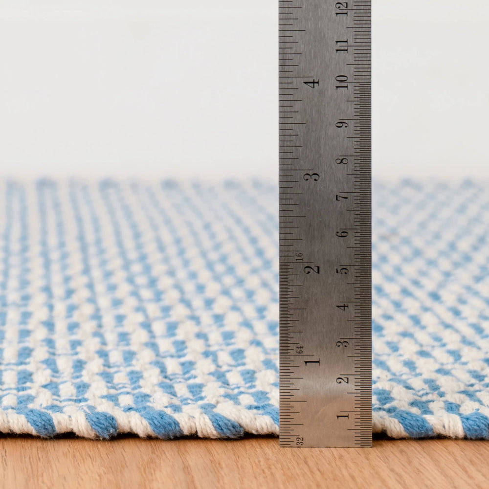 Miss Muffet Handwoven Cotton Rug | French Blue