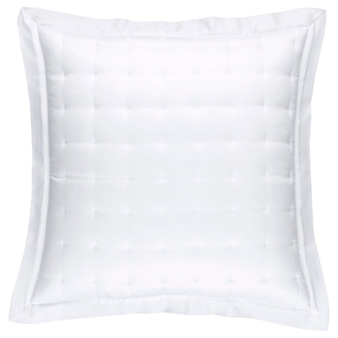 Silken Solid Puff Sham | White
