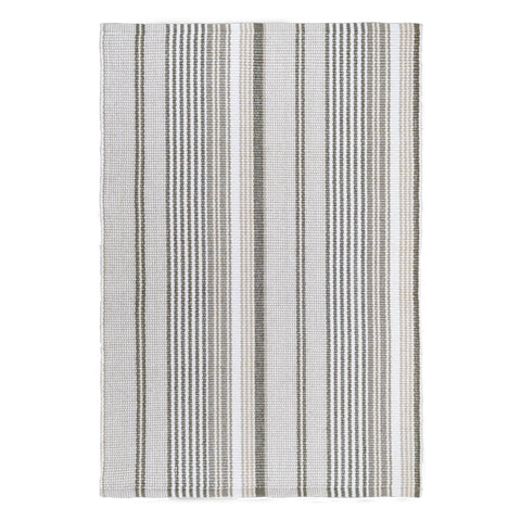 Gradation Ticking Handwoven Cotton Rug | Grey