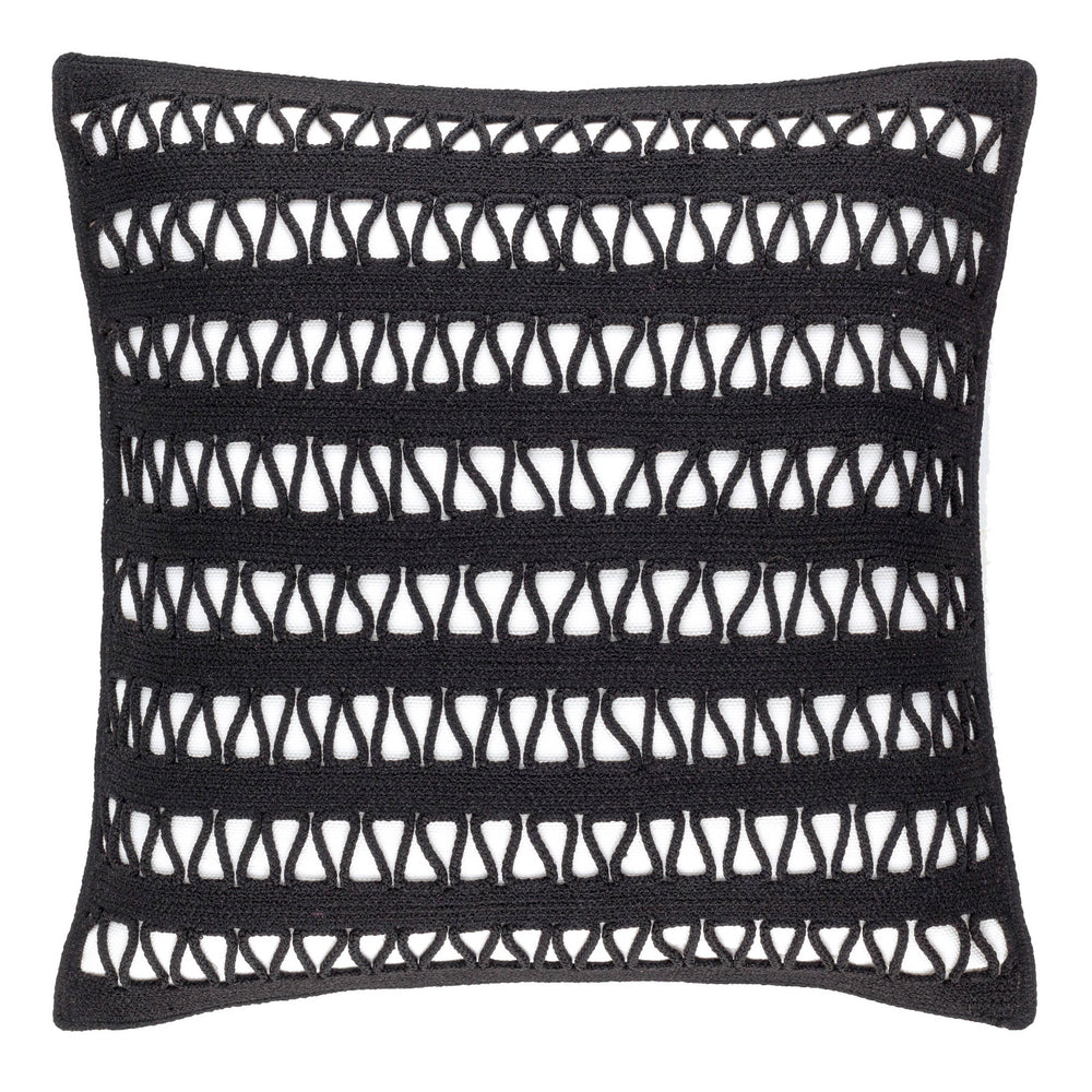 Lanyard Indoor/Outdoor Decorative Pillow Cover | Black