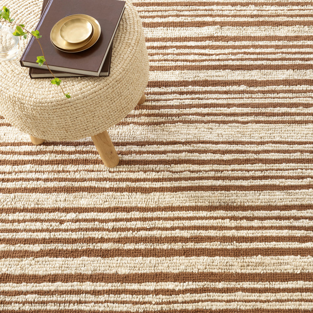 Calder Stripe Handwoven Jute Rug | Caramel