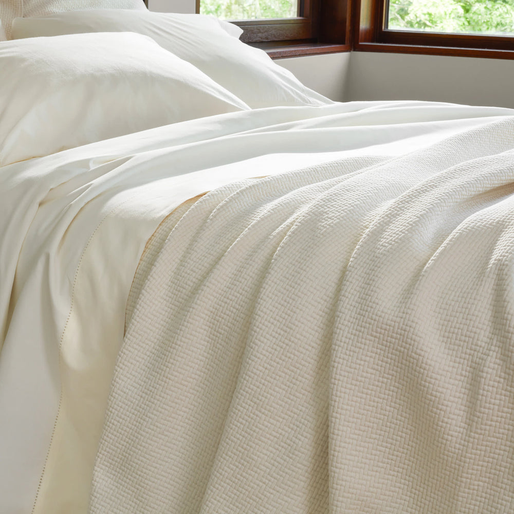 Interlaken Matelasse Coverlet | Ivory