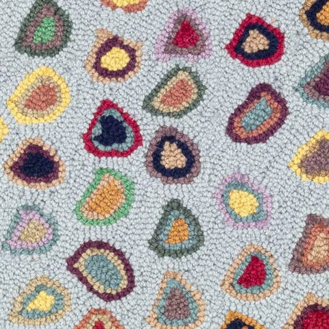 Cats Paw Hand Micro Hooked Wool Rug Swatch | Blue