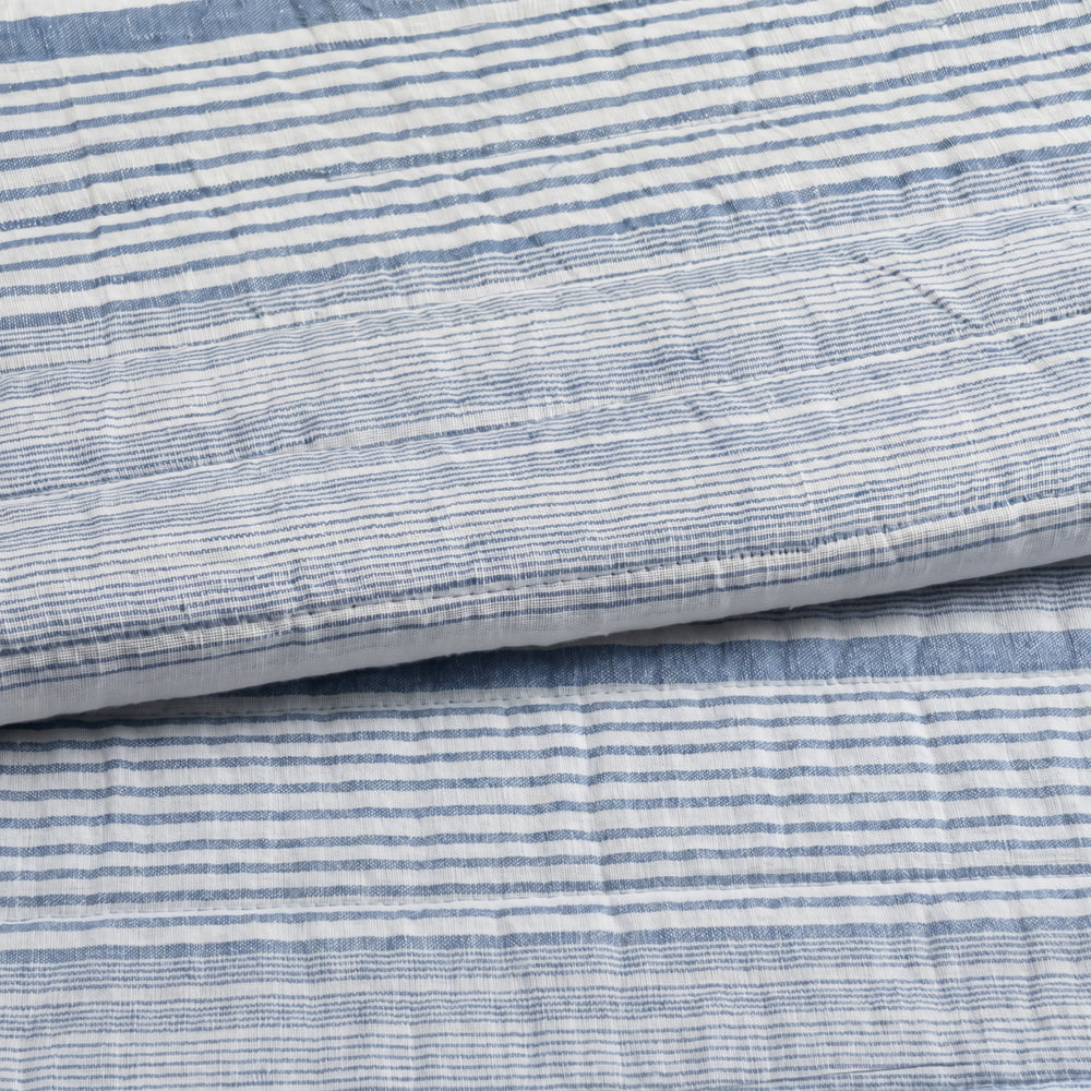 Carolina Stripe Quilt | French Blue