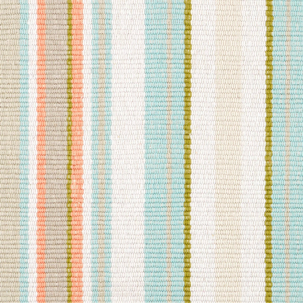 Daphne Stripe Handwoven Cotton Rug Swatch | Sky