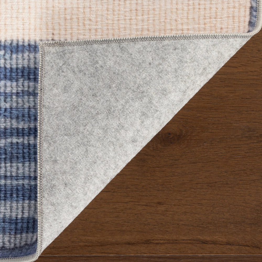 Ilae Coastal Striped Washable Rug | Blue