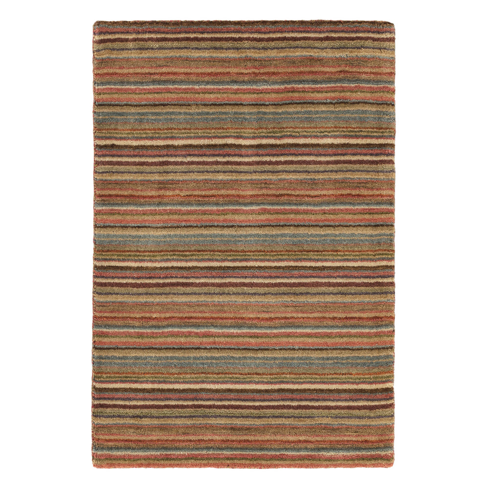Brindle Stripe Hand Loom Knotted Wool Rug | Spice
