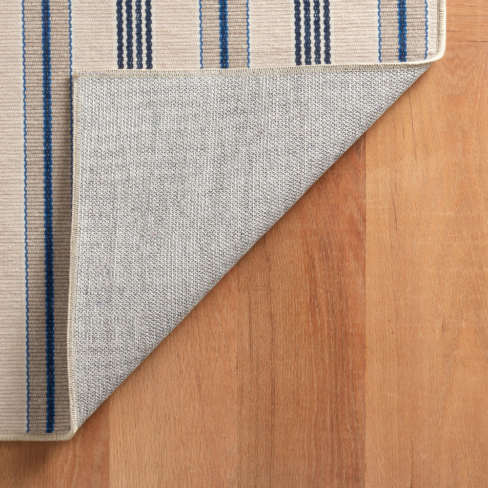 Nimes Ticking Machine Washable Rug | Neutral