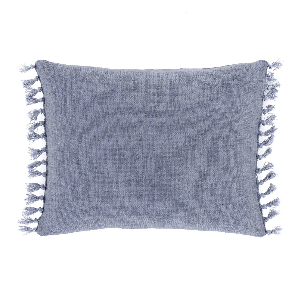 Evelyn Linen Decorative Pillow Cover | Pewter Blue