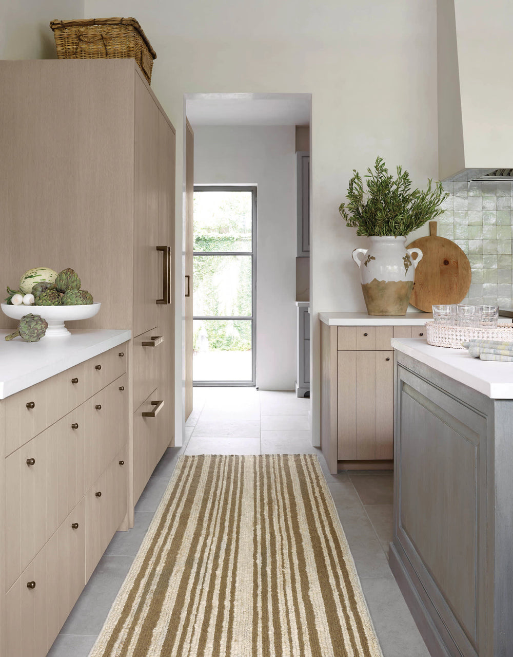 Calder Stripe Handwoven Jute Rug | Kelp