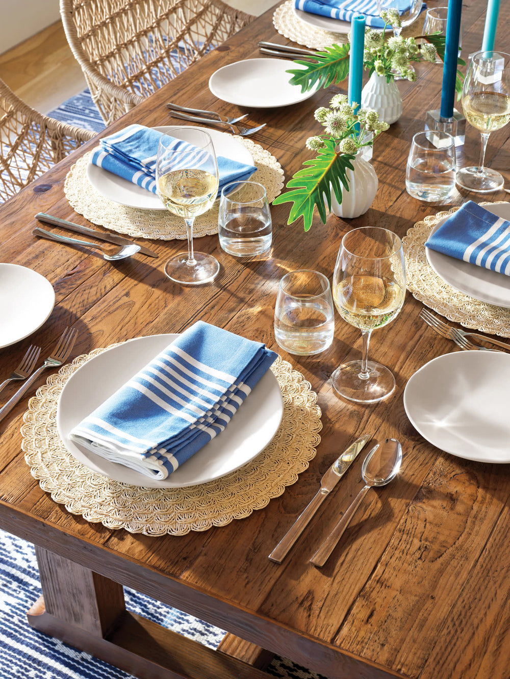 Bistro Stripe Napkin Set of 4 | French Blue