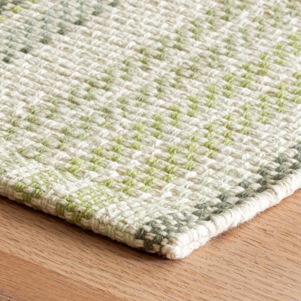 Oslo Stripe Handwoven Cotton Rug | Green