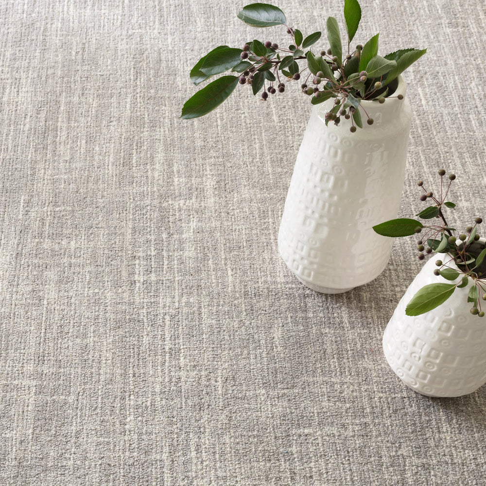 Crosshatch Hand Micro Hooked Wool Custom Rug | Dove Grey