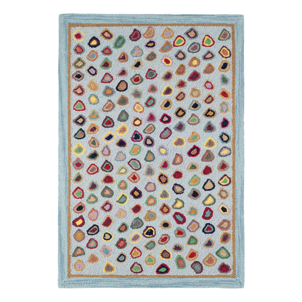 Cats Paw Hand Micro Hooked Wool Rug | Blue