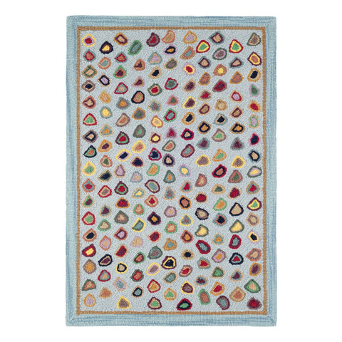 Cats Paw Hand Micro Hooked Wool Rug | Blue