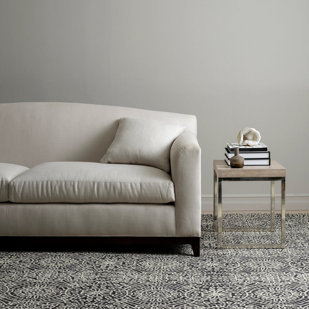 Temple Hand Micro Hooked Wool Rug | Charcoal