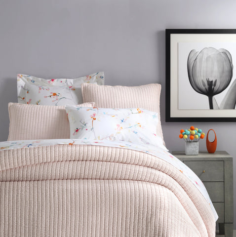 Boyfriend Matelasse Coverlet | Slipper Pink