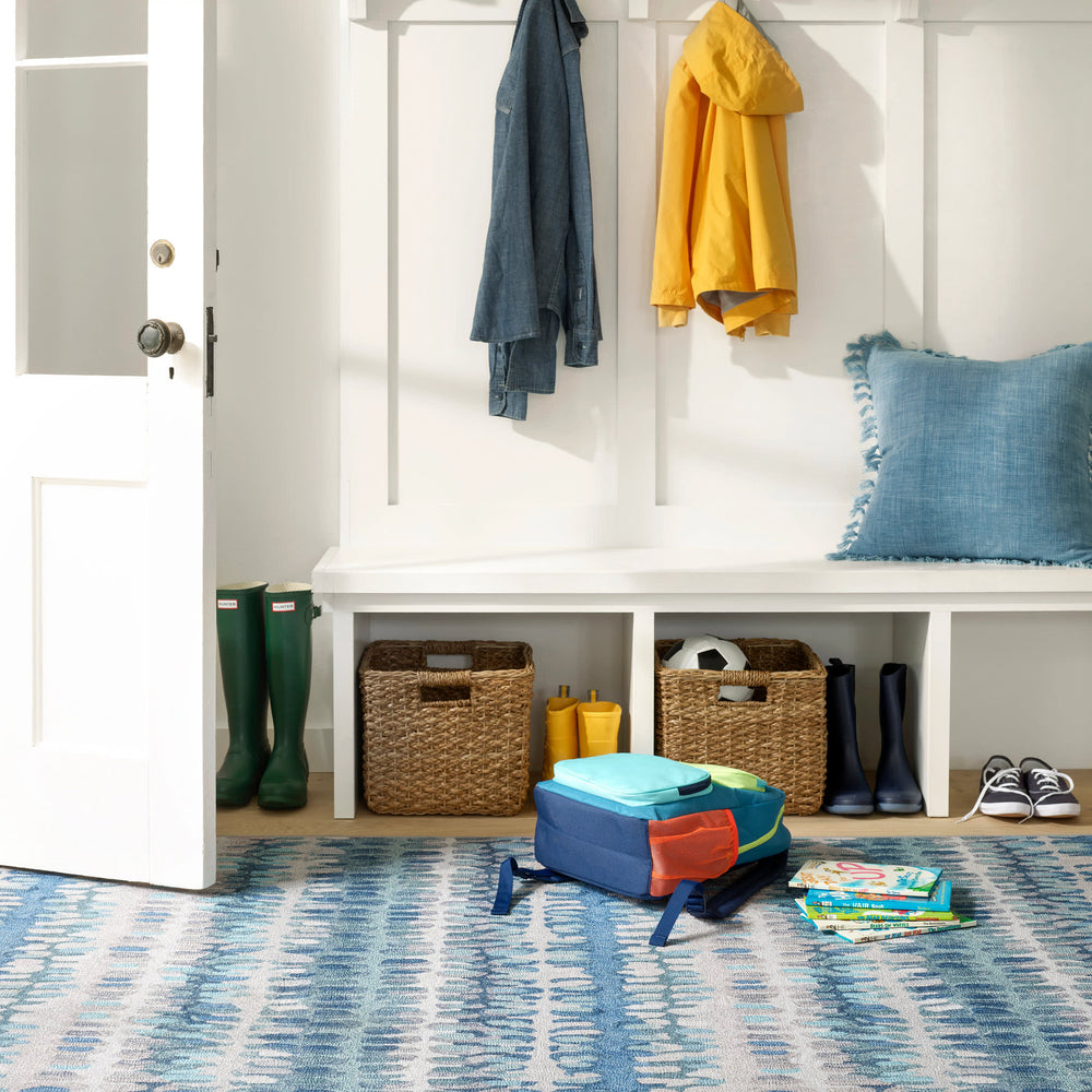 Paint Chip Machine Washable Rug | Blue