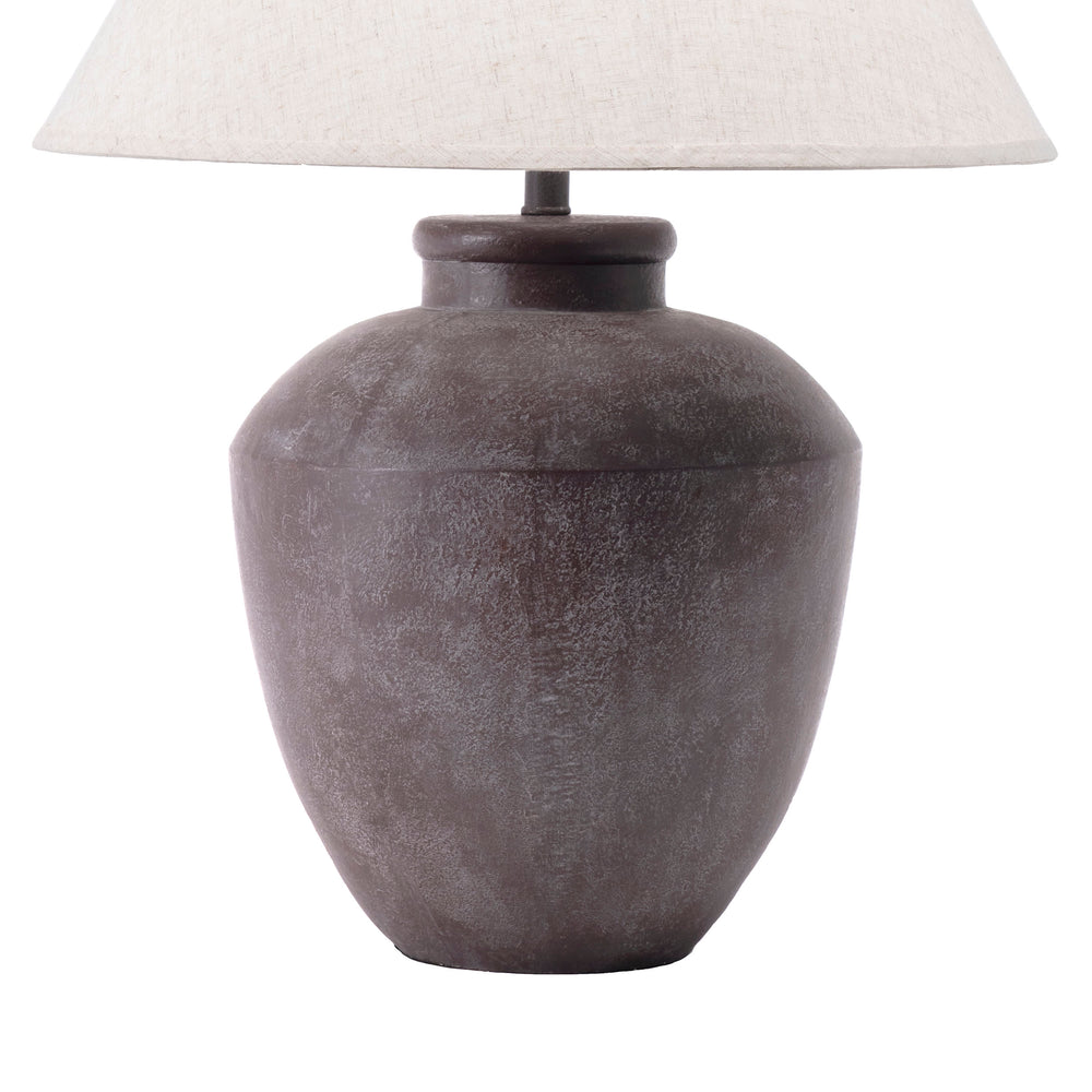 30-inch Vintage Resin Urn Table Lamp | Brown
