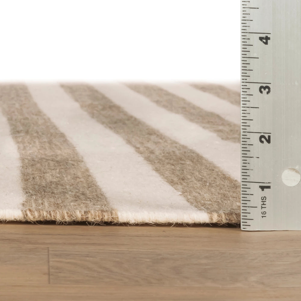 Ladder Stripe Handwoven Wool Rug | Natural/Ivory