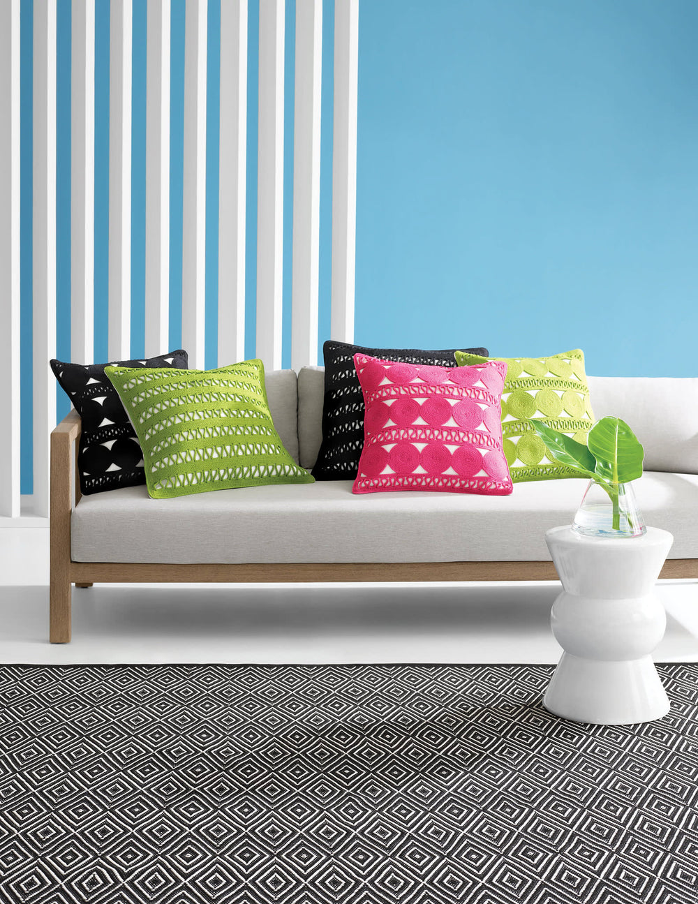 Lanyard Indoor/Outdoor Decorative Pillow Cover | Black