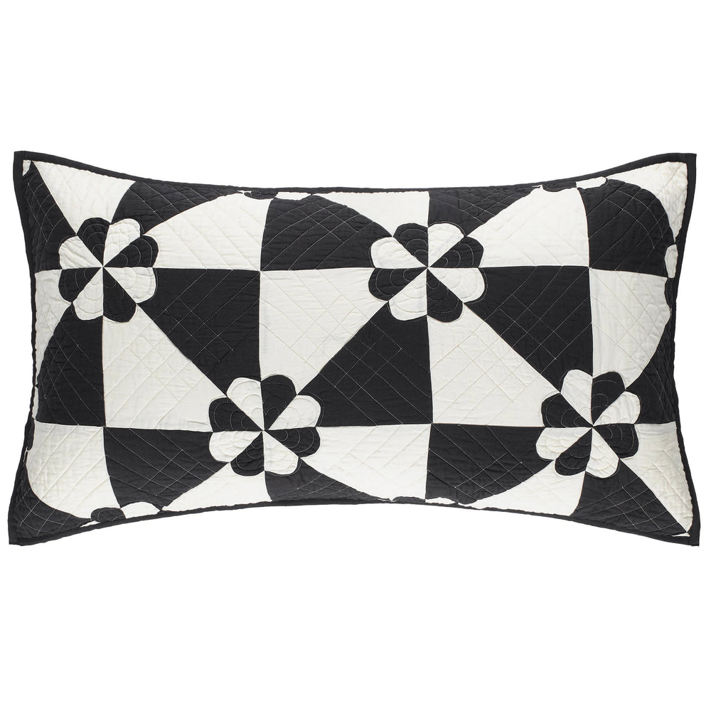 Sunny Side Quilted Sham | Black