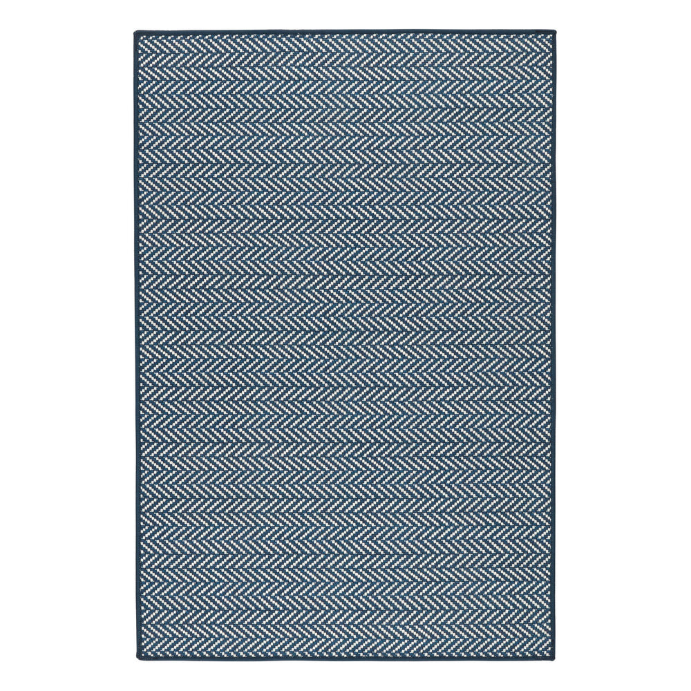 Herringbone Machine Washable Rug | Navy