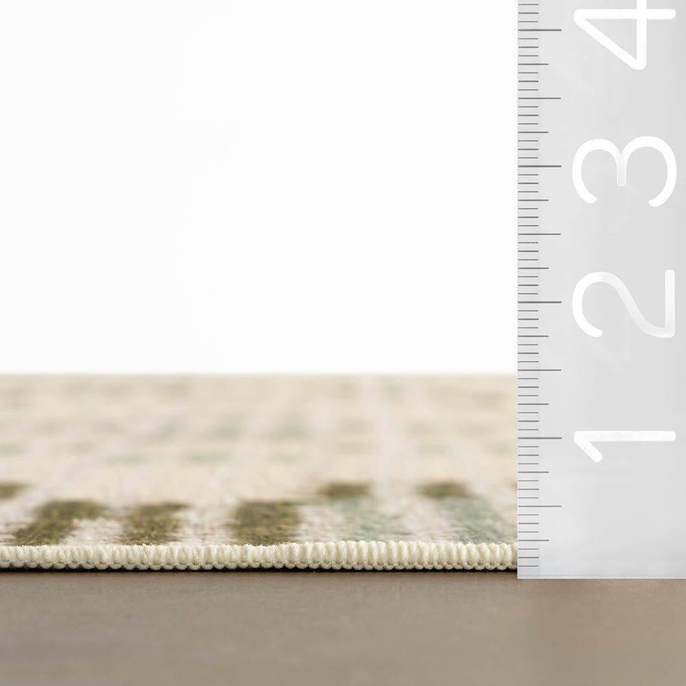 Orzalla Southwestern Diamond Washable Rug | Green