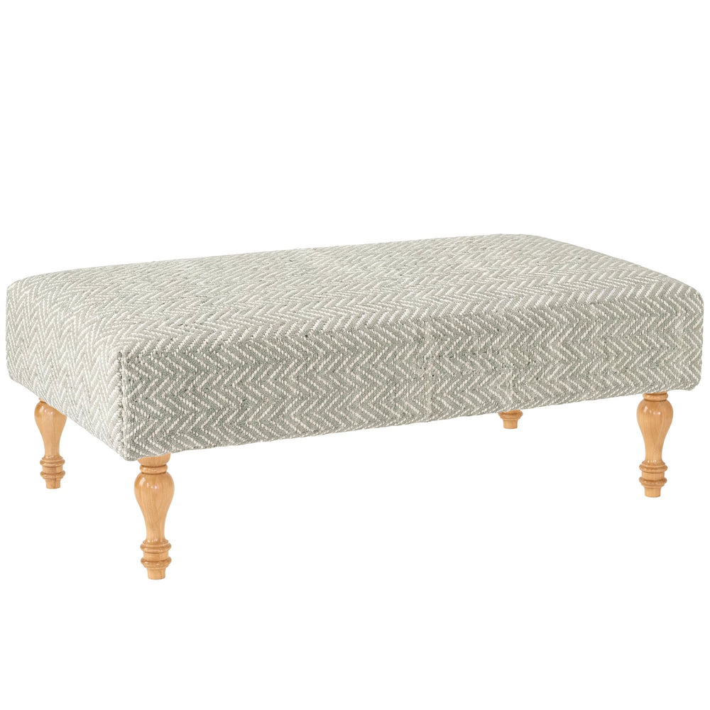 Herringbone Rug Ottoman | Ocean